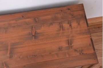 アンティーク家具　アンティーク　モールガラス脚付きローボード?(収納棚)