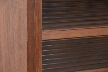 アンティーク家具　アンティーク　モールガラス脚付きローボード?(収納棚)