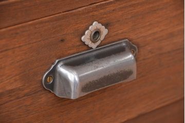 アンティーク家具　アンティーク　モールガラス脚付きローボード?(収納棚)