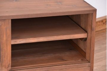 アンティーク家具　アンティーク　モールガラス脚付きローボード?(収納棚)