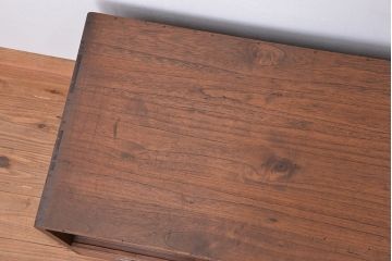 アンティーク家具　アンティーク　モールガラス脚付きローボード?(収納棚)