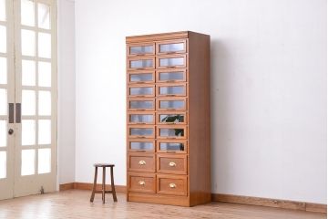 アンティーク家具　1970年頃 海外製 縦型 引き出し シャツケース(ガラスケース/ショーケース)