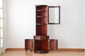 中古 カリモク コーナーラック(コーナーキャビネット)