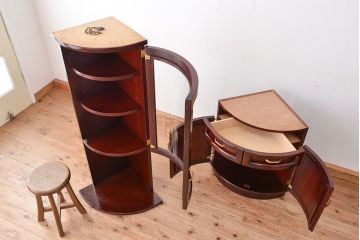 中古 カリモク コーナーラック(コーナーキャビネット)