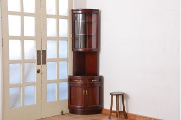中古 カリモク コーナーラック(コーナーキャビネット)