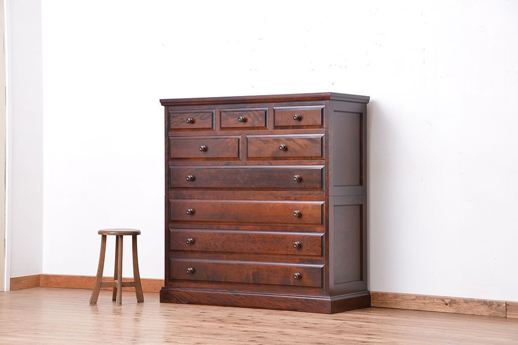 中古　北海道民芸家具　二段重ねチェスト　定価241500円　(整理箪笥)