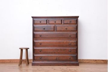 中古　北海道民芸家具　二段重ねチェスト　定価241500円　(整理箪笥)