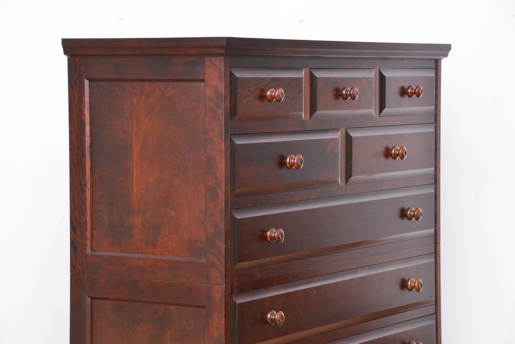 中古　北海道民芸家具　二段重ねチェスト　定価241500円　(整理箪笥)