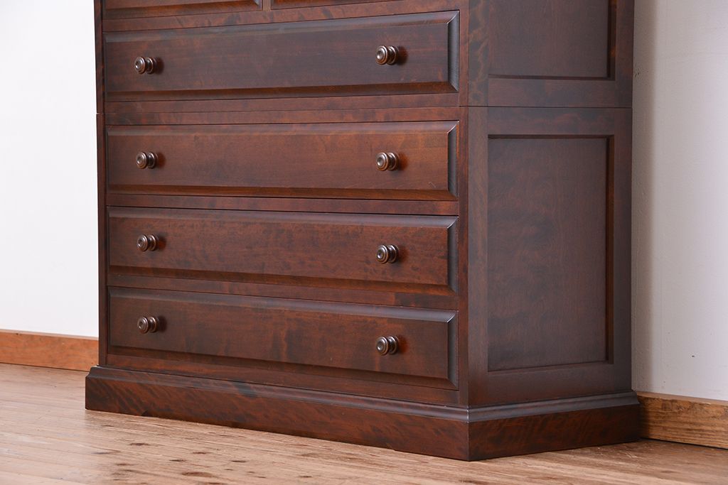 中古　北海道民芸家具　二段重ねチェスト　定価241500円　(整理箪笥)