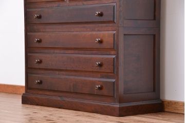 中古　北海道民芸家具　二段重ねチェスト　定価241500円　(整理箪笥)