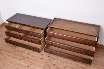 中古　北海道民芸家具　二段重ねチェスト　定価241500円　(整理箪笥)
