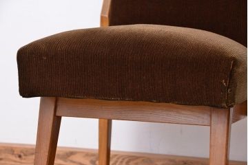 レトロ家具　昭和レトロ　ナラ材フレームの椅子　2脚セット(いす、チェア)