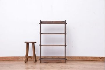 アンティーク家具　アンティーク　古い木の楔式本棚(飾り棚)