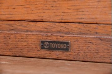 アンティーク家具　アンティーク　古いナラ材のネームプレート四段小引き出し