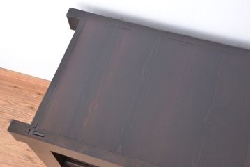 アンティーク家具　古民具・骨董　欅の杢目が素晴らしい四尺水屋箪笥サイドボード(収納棚、リビングボード)