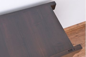 アンティーク家具　古民具・骨董　欅の杢目が素晴らしい四尺水屋箪笥サイドボード(収納棚、リビングボード)