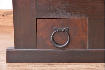 アンティーク家具　古民具・骨董　欅の杢目が素晴らしい四尺水屋箪笥サイドボード(収納棚、リビングボード)