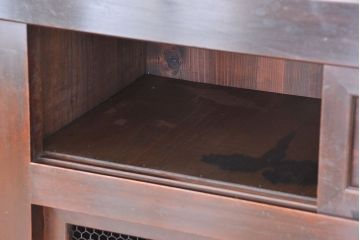 アンティーク家具　古民具・骨董　欅の杢目が素晴らしい四尺水屋箪笥サイドボード(収納棚、リビングボード)
