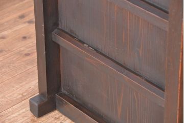 アンティーク家具　古民具・骨董　欅の杢目が素晴らしい四尺水屋箪笥サイドボード(収納棚、リビングボード)