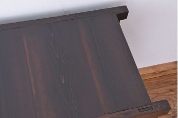アンティーク家具　★アンティーク　モダンな横桟引き戸の四尺水屋箪笥サイドボード(収納棚、下駄箱)