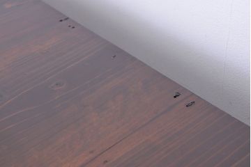 アンティーク家具　アンティーク　大正ロマン　上品な脚付き横長収納棚(ガラスケース、ショーケース)