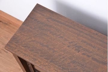 アンティーク家具　アンティーク　シンプルな引き出し付き横長収納棚(飾り棚、食器棚)