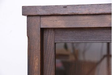 アンティーク家具　アンティーク　シンプルな引き出し付き横長収納棚(飾り棚、食器棚)