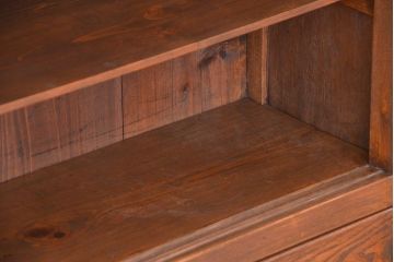 アンティーク家具　アンティーク　シンプルな引き出し付き横長収納棚(飾り棚、食器棚)