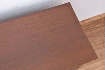 アンティーク家具　アンティーク　大正ロマン　丸窓扉の鉄脚収納棚(ローボード、サイドボード)