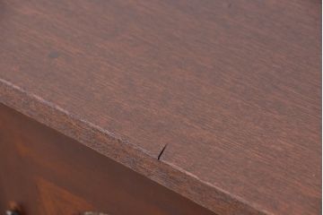 アンティーク家具　アンティーク　大正ロマン　丸窓扉の鉄脚収納棚(ローボード、サイドボード)