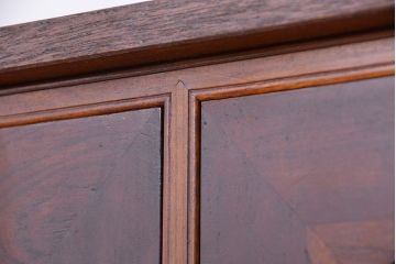 アンティーク家具　アンティーク　大正ロマン　丸窓扉の鉄脚収納棚(ローボード、サイドボード)