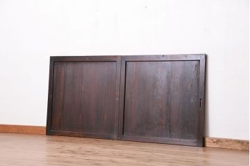 古民具・骨董　使い込まれた小さな板戸　2枚セット