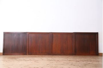 古民具・骨董　小振りな古い板戸　4枚セット