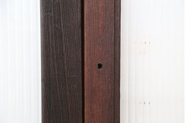 アンティーク　総欅材の小振りなモールガラス引き戸　4枚(ガラス戸、窓)