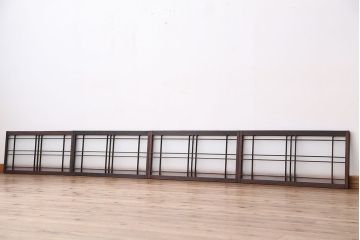 アンティーク　シンプルで小さなすりガラス戸　4枚セット(引き戸、明り取り)
