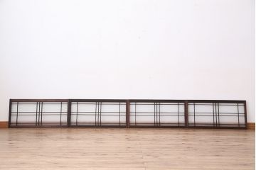 アンティーク　シンプルで小さなすりガラス戸　4枚セット(引き戸、明り取り)