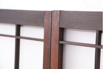アンティーク　シンプルで小さなすりガラス戸　4枚セット(引き戸、明り取り)