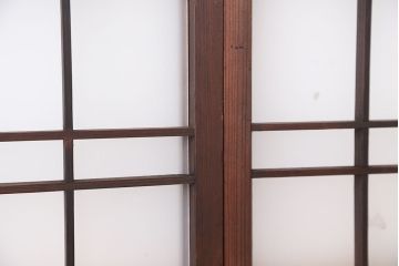 アンティーク　シンプルで小さなすりガラス戸　4枚セット(引き戸、明り取り)