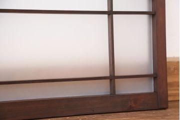 アンティーク　シンプルで小さなすりガラス戸　4枚セット(引き戸、明り取り)