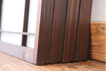 アンティーク　シンプルで小さなすりガラス戸　4枚セット(引き戸、明り取り)