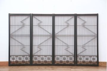 アンティーク　組子細工の格子書院戸　4枚セット?(建具)