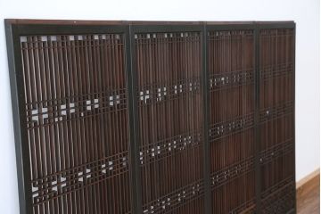 アンティーク　組子細工の格子書院戸　4枚セット(2)(建具)