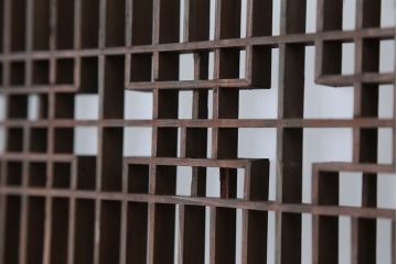 アンティーク　組子細工の格子書院戸　4枚セット(2)(建具)