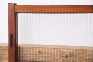 昭和レトロ　小さなモールガラス引き戸　2枚セット(ガラス戸)
