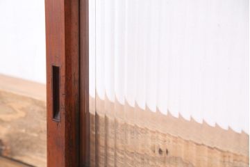 昭和レトロ　小さなモールガラス引き戸　2枚セット(ガラス戸)