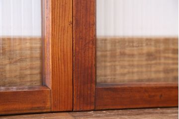 昭和レトロ　小さなモールガラス引き戸　2枚セット(ガラス戸)