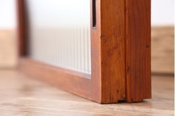 昭和レトロ　小さなモールガラス引き戸　2枚セット(ガラス戸)