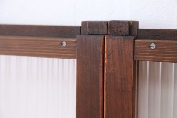 昭和レトロ　小さなモールガラス引き戸　2枚セット(ガラス戸)