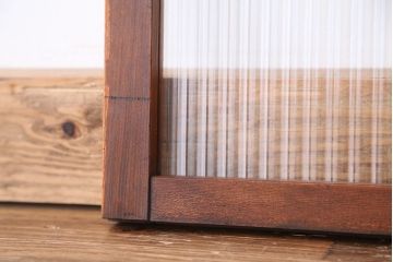 昭和レトロ　小さなモールガラス引き戸　2枚セット(ガラス戸)