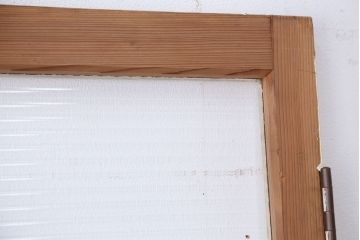アンティーク　ペンキと木味の使い込まれたモールガラス扉1枚(ドア)